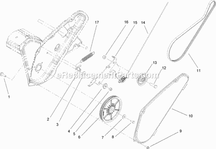 Rotor Drive Assembly Diagram and Parts List for 34001 280000001-280999999 - 2008 Lawn Boy Snow Blower